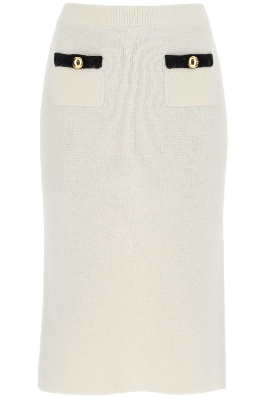 'alpaca Midi Skirt  - White