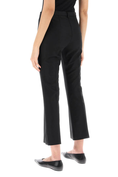 Fatina Cropped Flared Pants  - Black