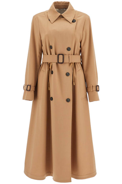 Wool Blend Trench Coat In  - Beige