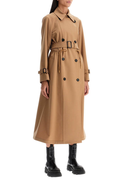 Wool Blend Trench Coat In  - Beige