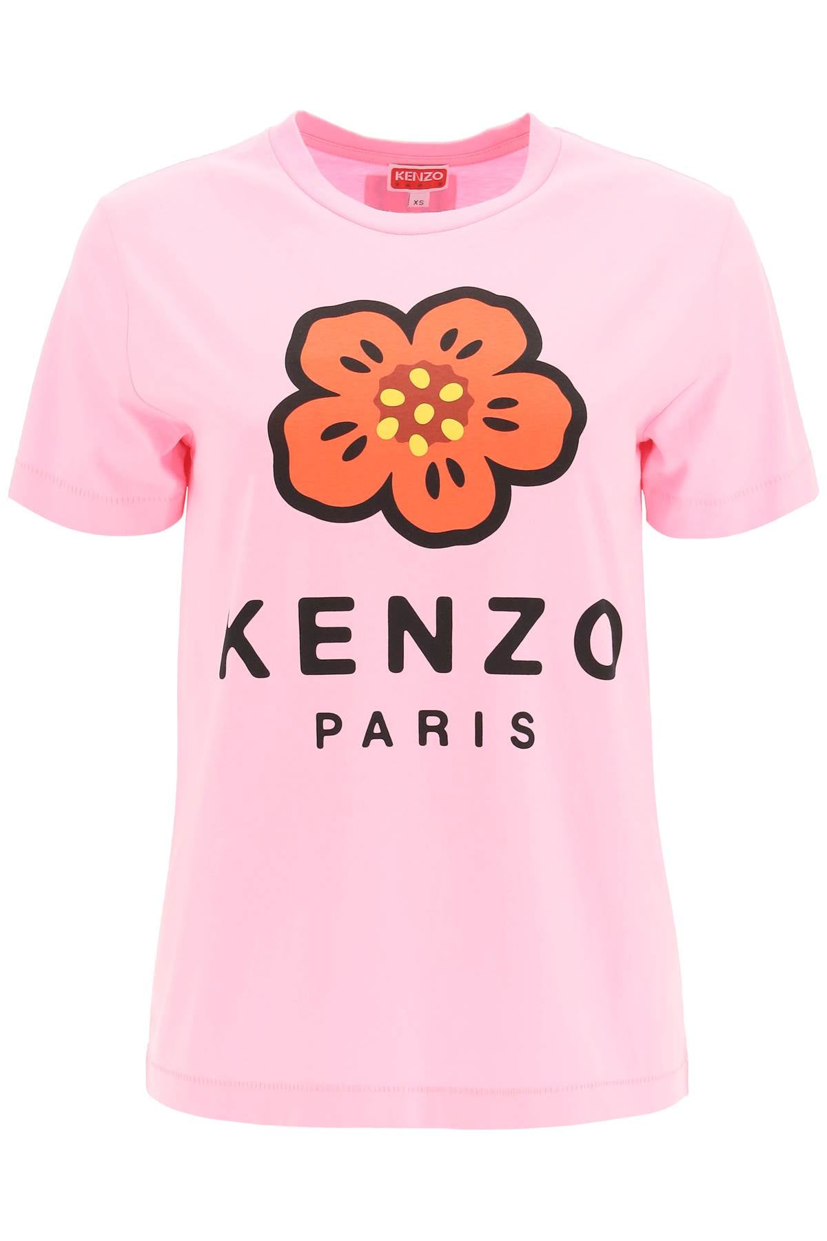 Boke Flower Printed T-shirt  - Pink