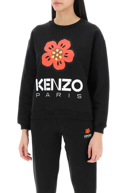 Bokè Flower Crew-neck Sweatshirt  - Black