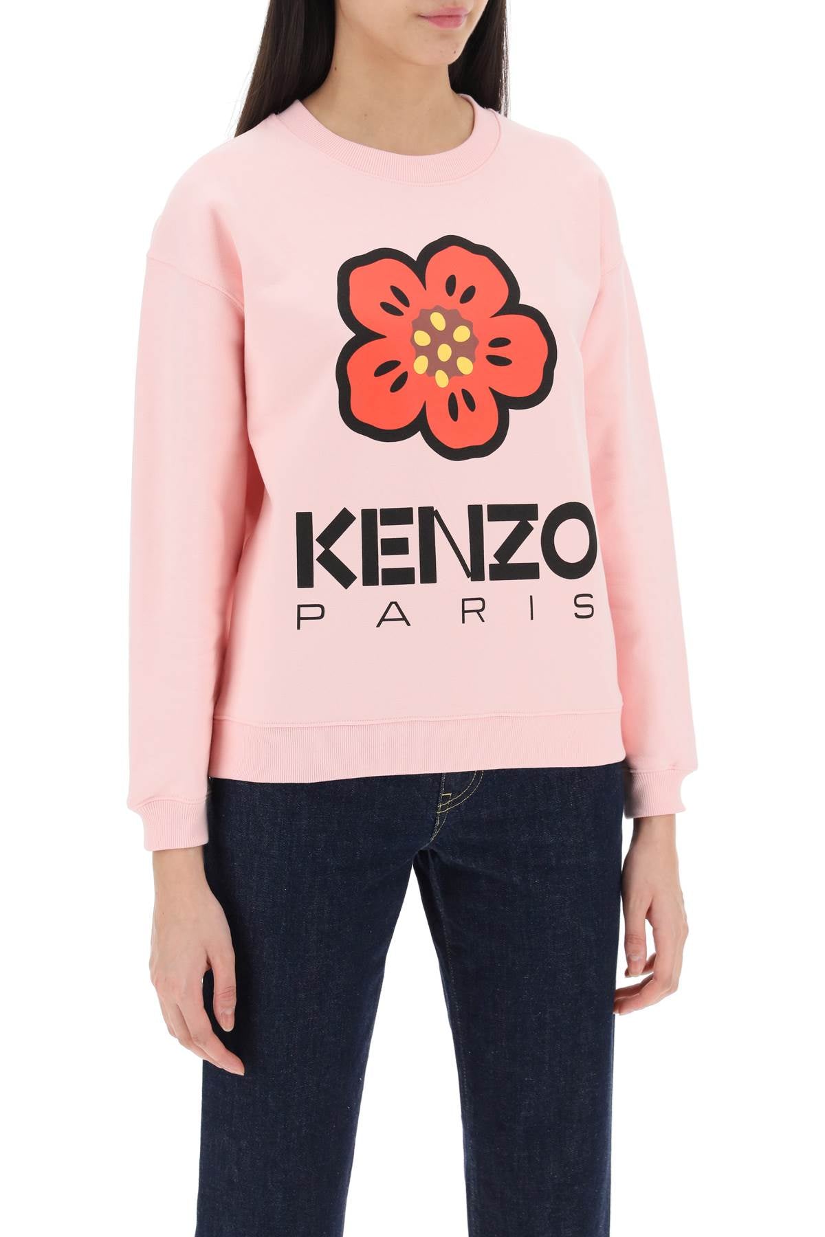 Bokè Flower Crew-neck Sweatshirt  - Pink