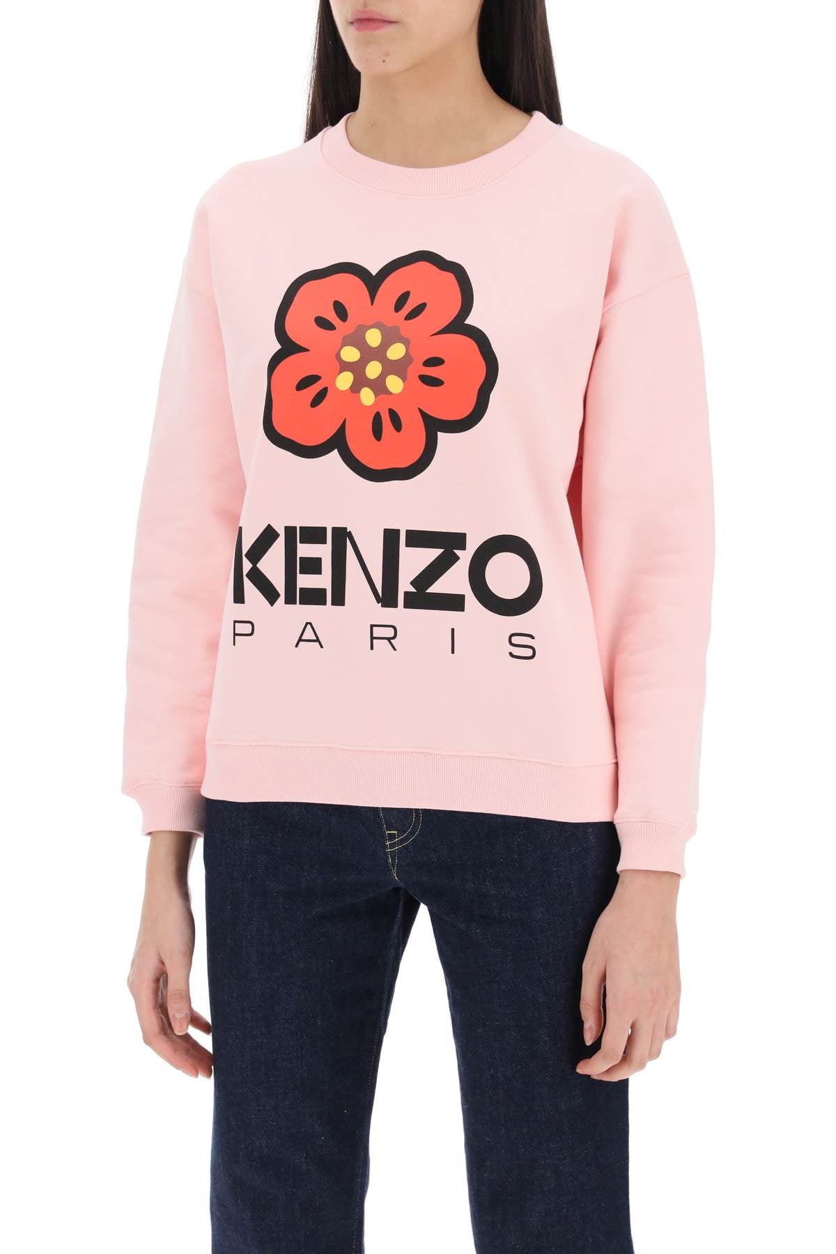 Bokè Flower Crew-neck Sweatshirt  - Pink