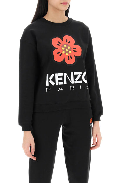 Bokè Flower Crew-neck Sweatshirt  - Black