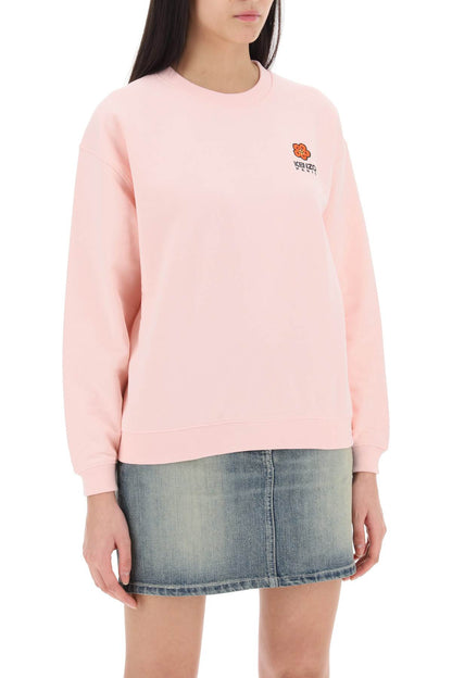 Crew-neck Sweatshirt With Embroidery  - Pink