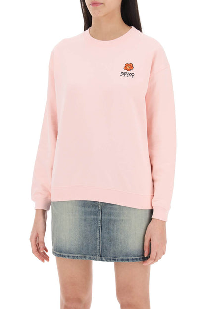 Crew-neck Sweatshirt With Embroidery  - Pink