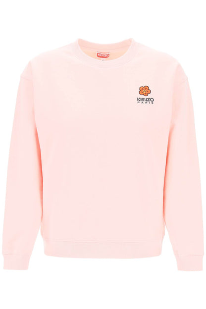 Crew-neck Sweatshirt With Embroidery  - Pink