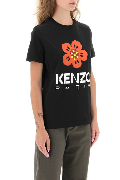 Boke Flower Printed T-shirt  - Black