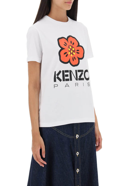 Boke Flower Printed T-shirt  - White