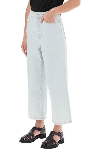 'sumire' Cropped Jeans With Wide Leg  - Light Blue