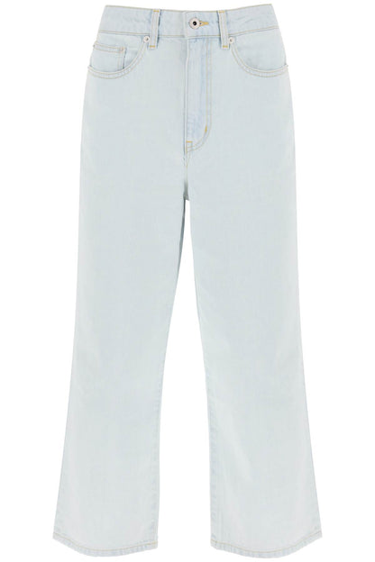 'sumire' Cropped Jeans With Wide Leg  - Light Blue