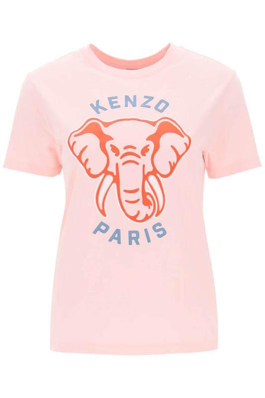 T-shirt With 'elephant' Print  - Rosa