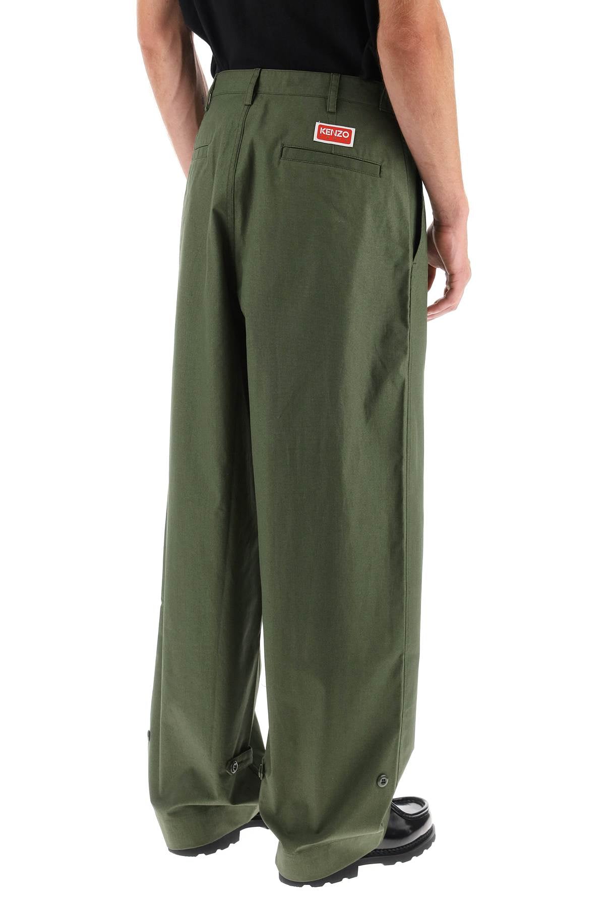 Oversized Cotton Pants  - Khaki