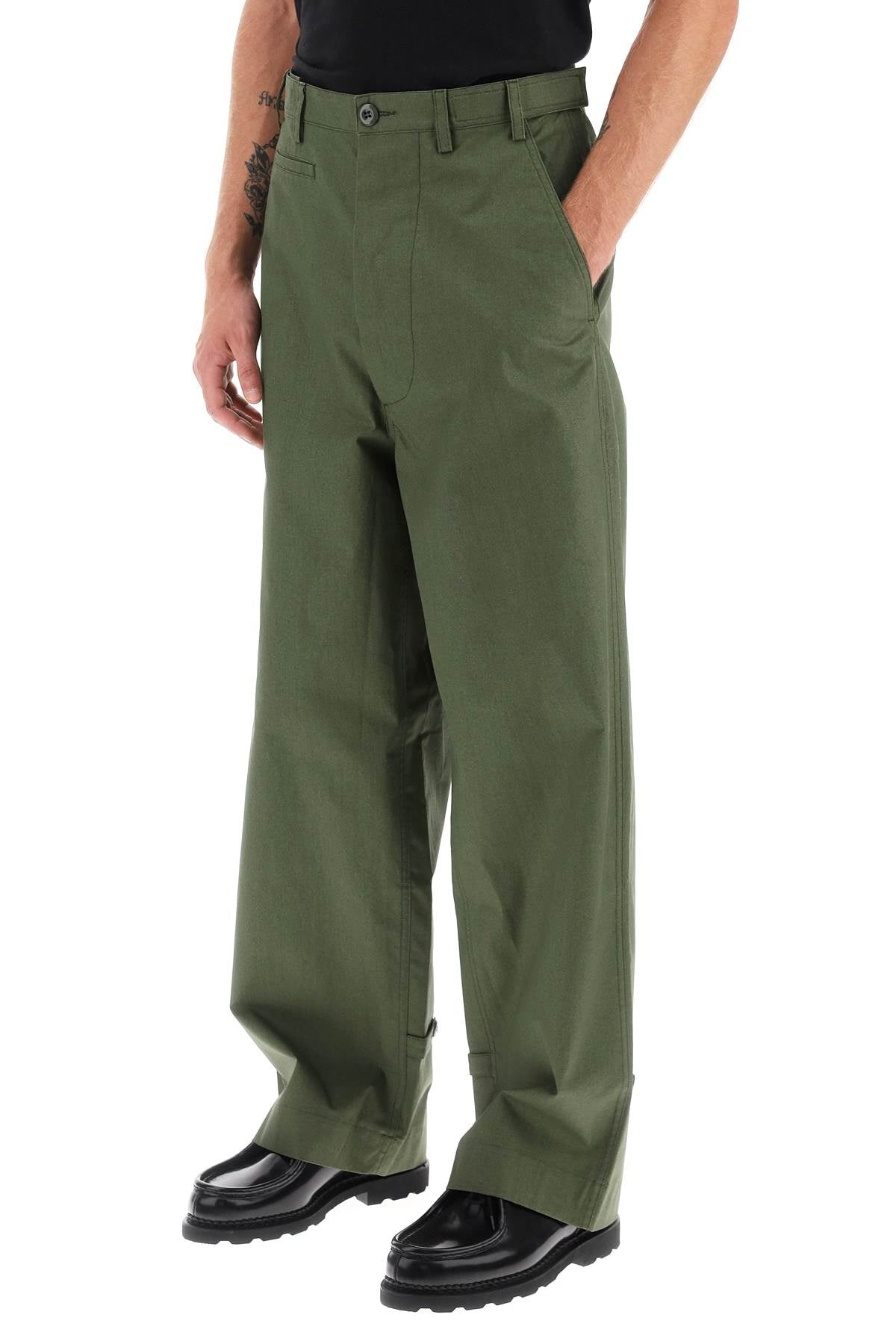 Oversized Cotton Pants  - Khaki