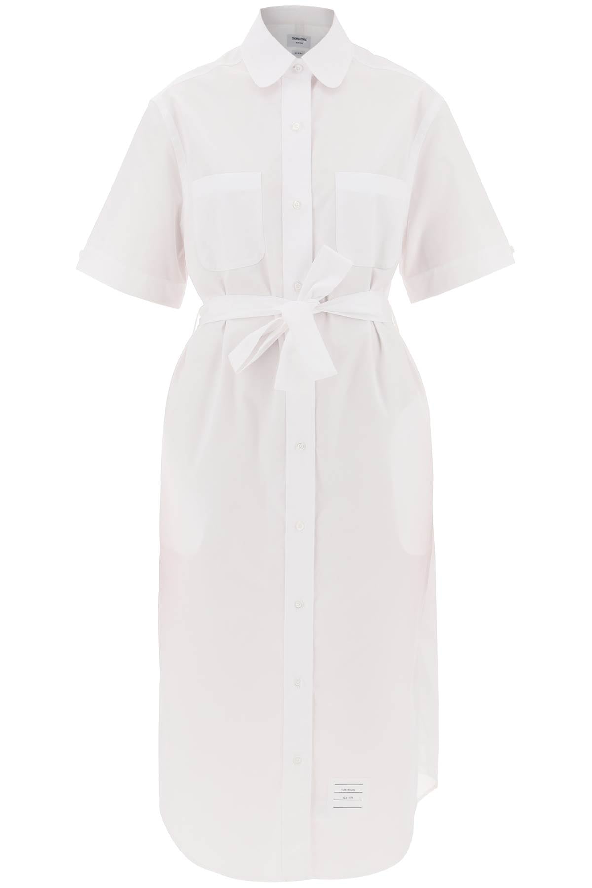 Midi Blouse With Belt  - White