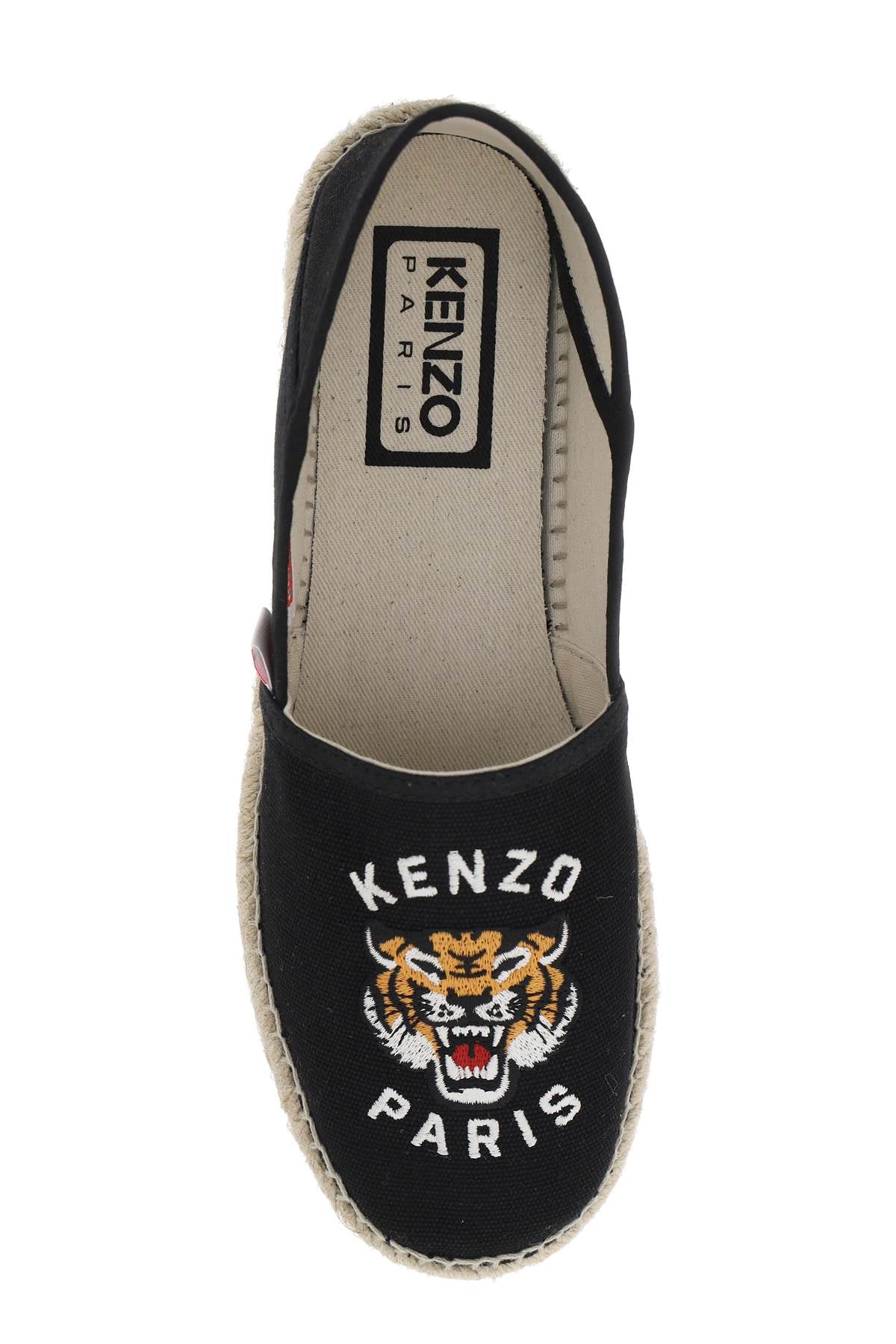 Canvas Espadrilles With Logo Embroidery  - Black