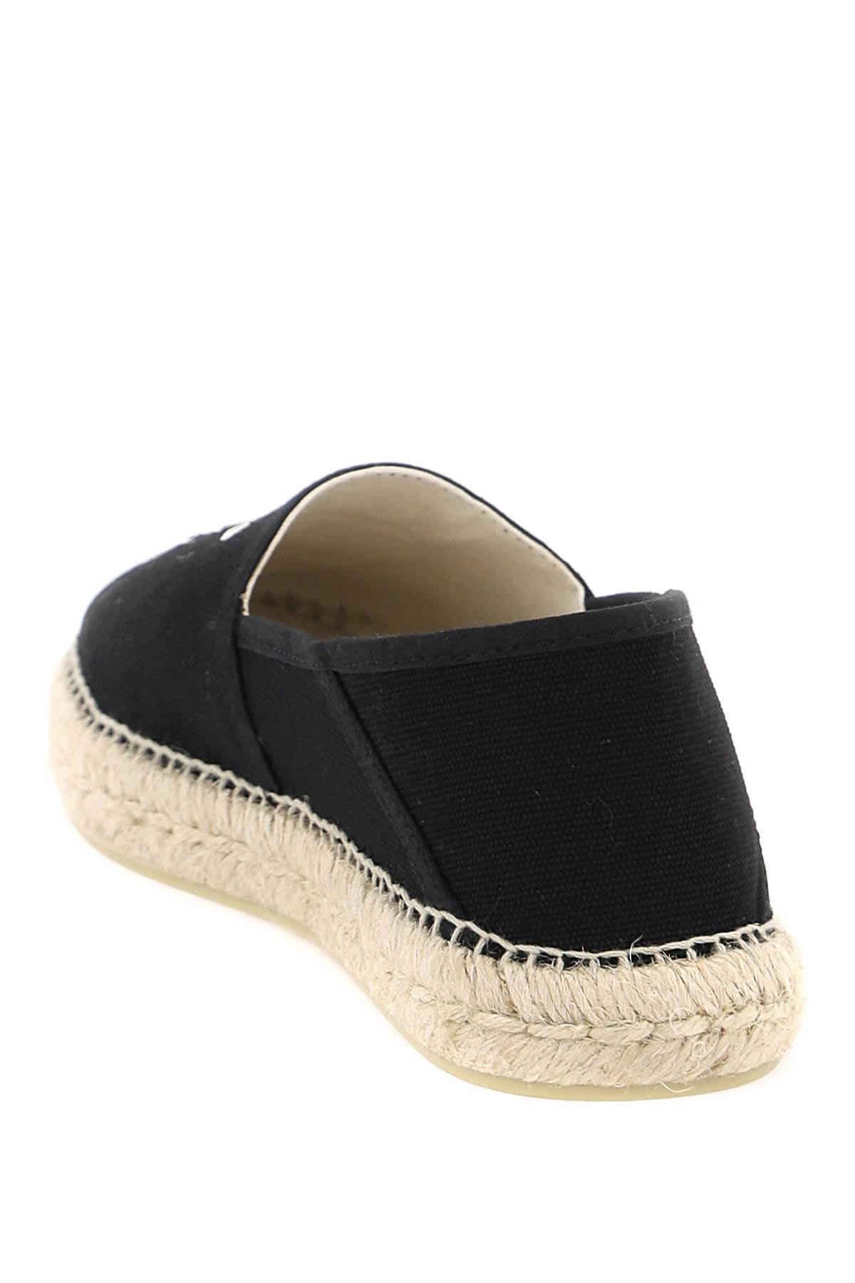 Canvas Espadrilles With Logo Embroidery  - Black