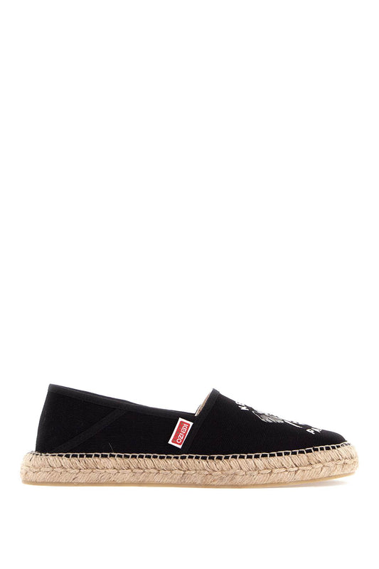 Canvas Espadrilles With Logo Embroidery  - Black