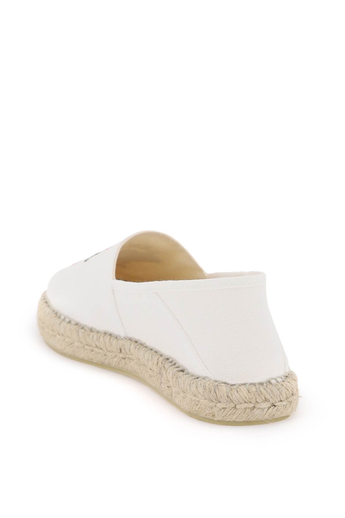 Canvas Espadrilles With Logo Embroidery  - White