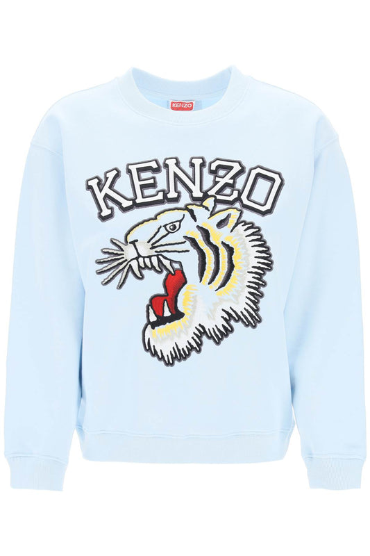 Tiger Varsity Crew-neck Sweatshirt  - Light Blue