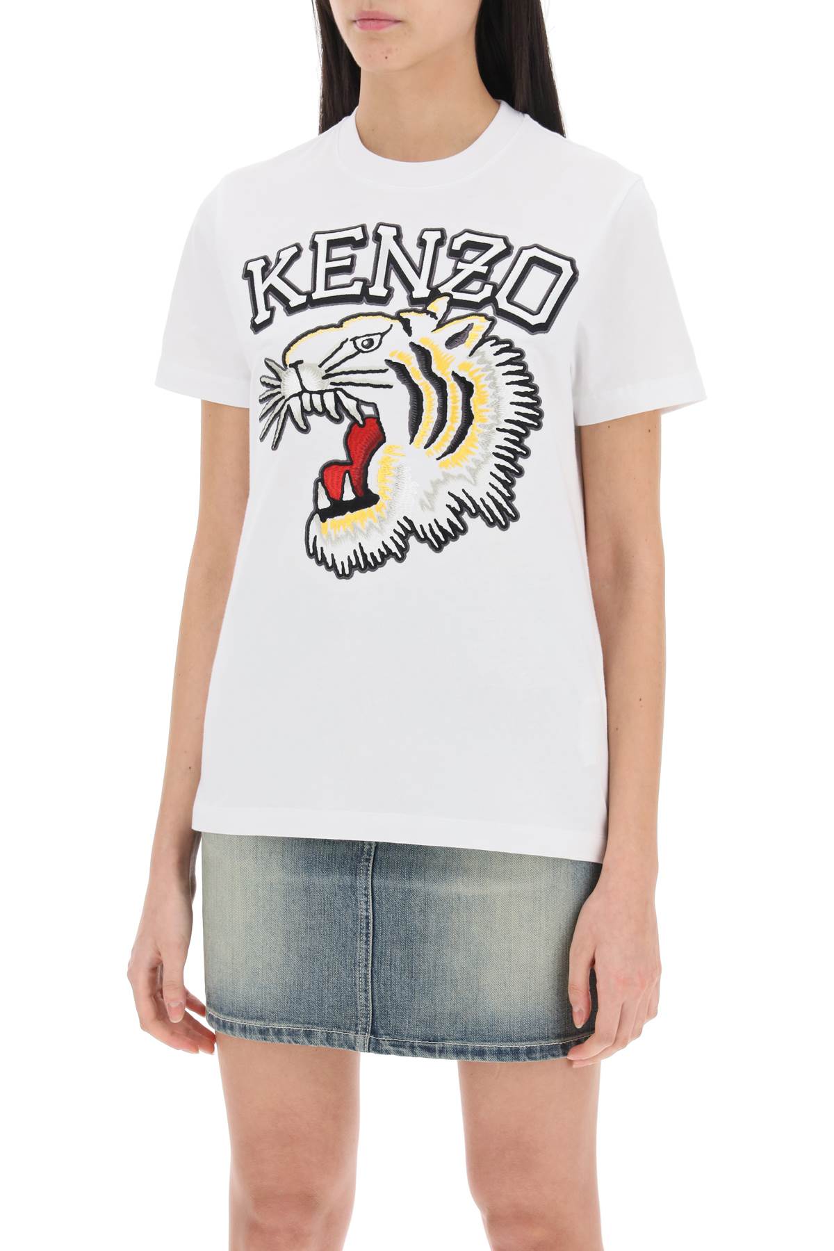 Tiger Varsity Crew-neck T-shirt  - White