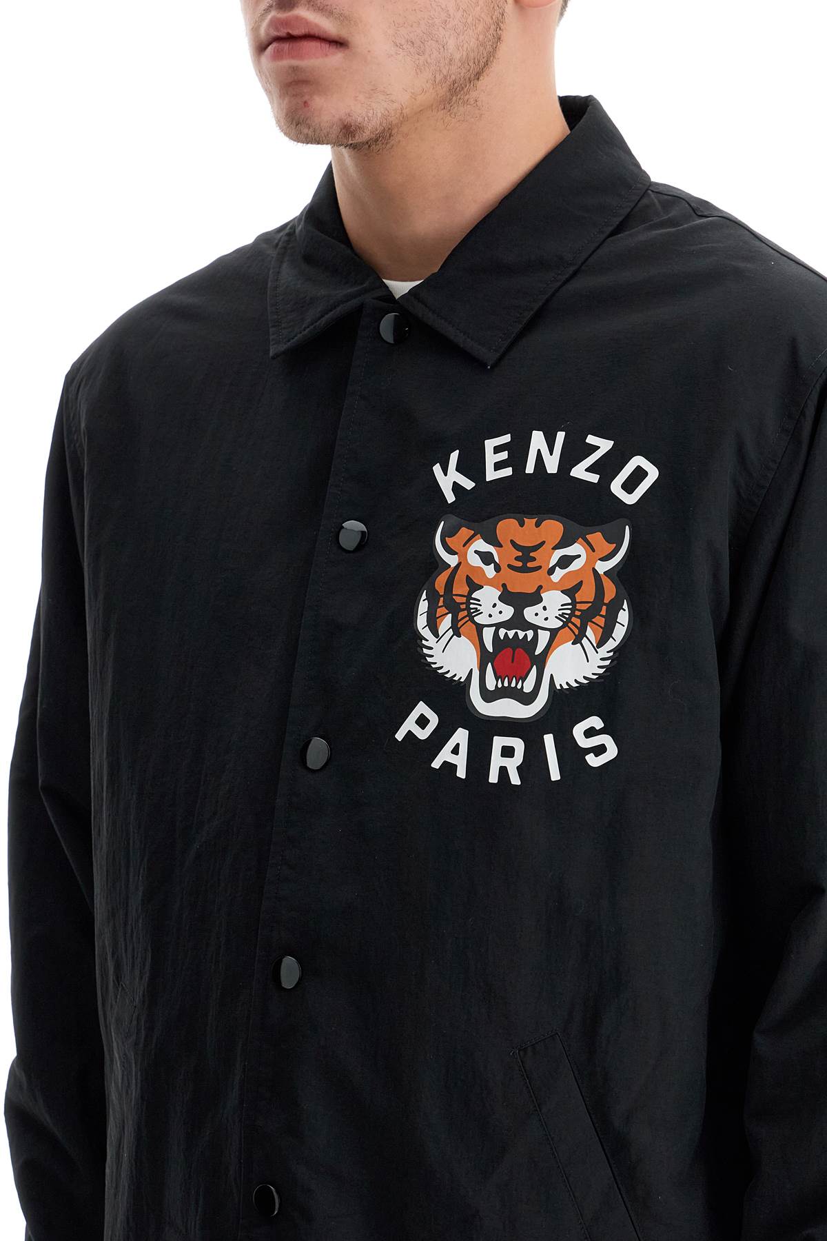 Lucky Tiger Nylon Overshirt For  - Black