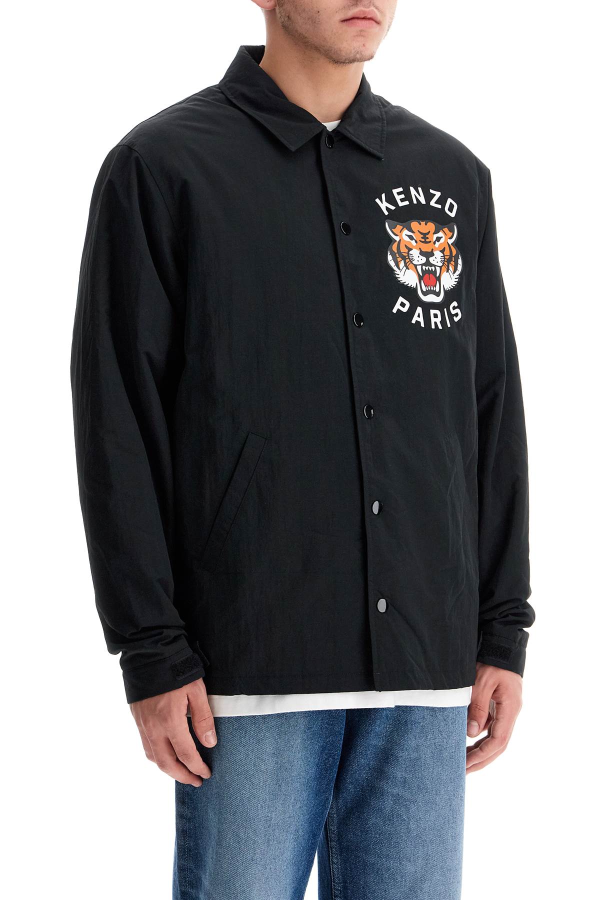 Lucky Tiger Nylon Overshirt For  - Black