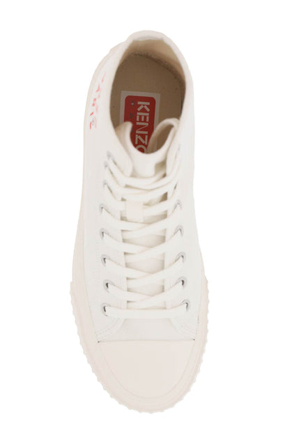 Canvas High-top Sneakers  - White