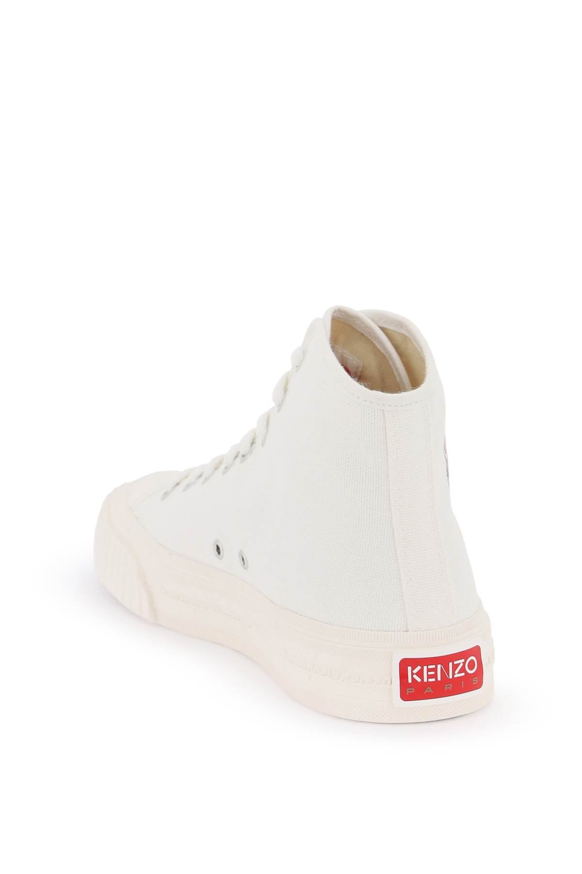 Canvas High-top Sneakers  - White