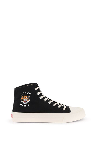 Canvas High-top Sneakers  - Black