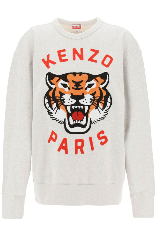 'lucky Tiger' Oversized Sweatshirt  - Grey