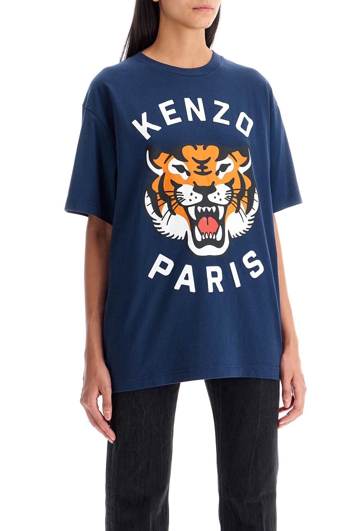 Lucky Tiger Crew-neck T-shirt  - Blue