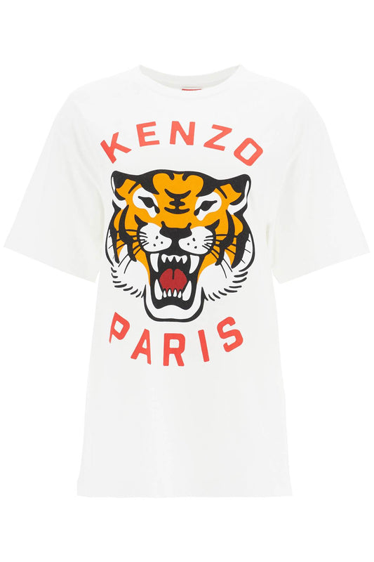 Lucky Tiger Crew-neck T-shirt  - White