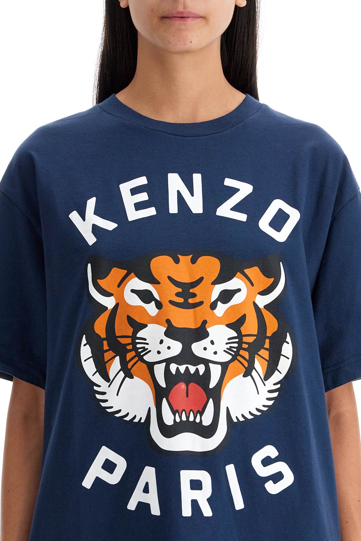 Lucky Tiger Crew-neck T-shirt  - Blue