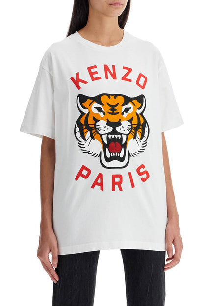 Lucky Tiger Crew-neck T-shirt  - White