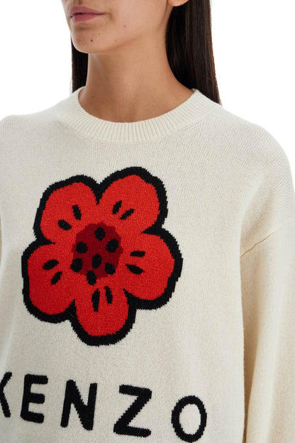 'boke Flower Wool Pullover  - White