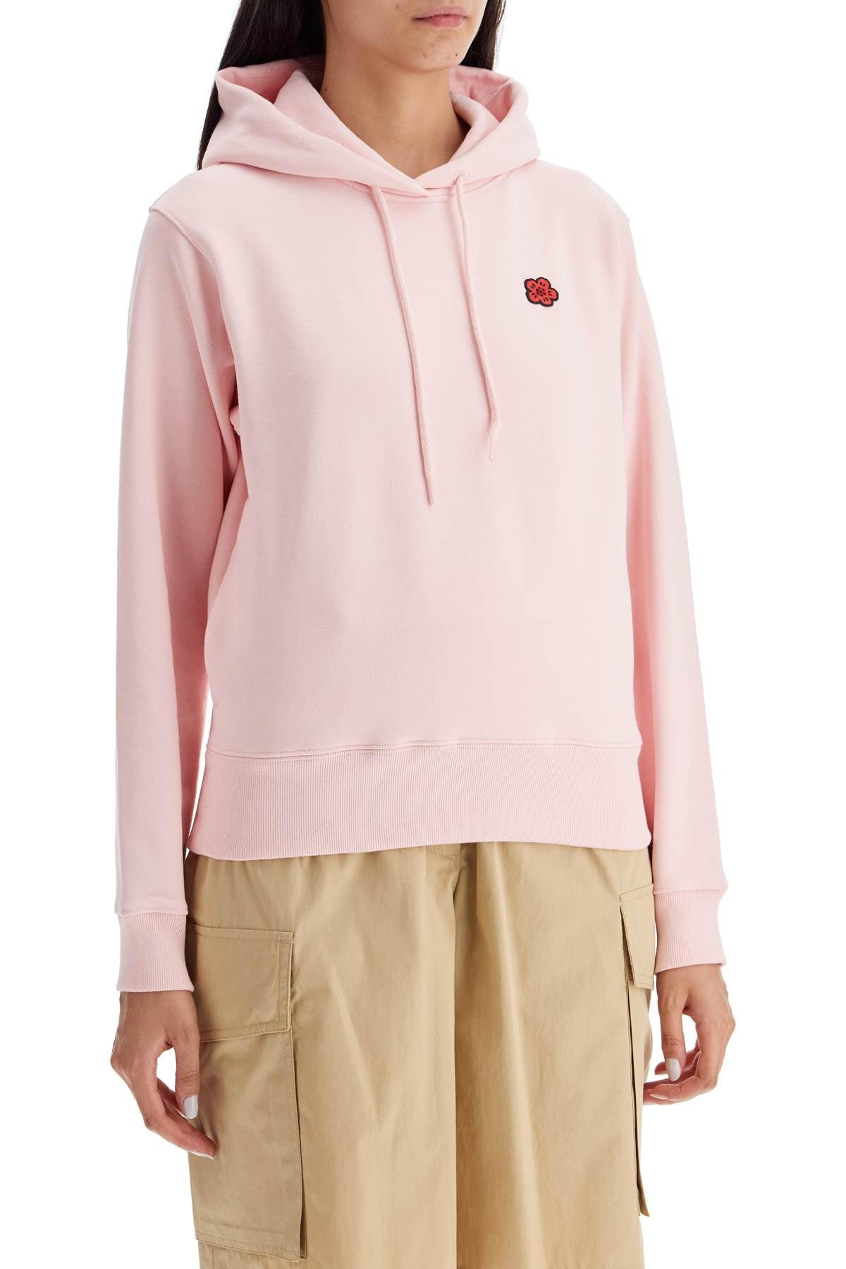 Hooded Sweatshirt With Bo  - Pink