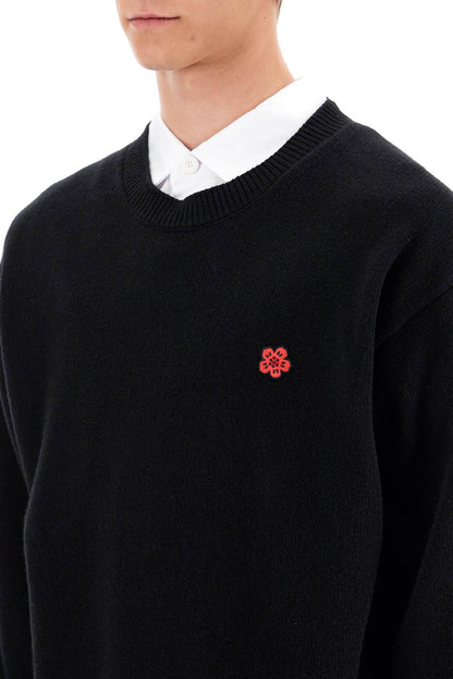 "boke Flower Wool Pullover  - Black