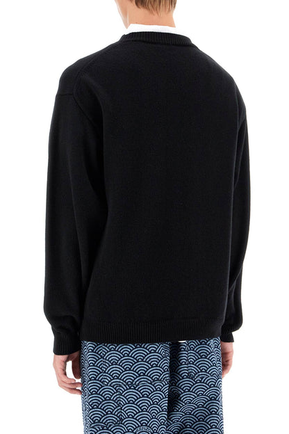 "boke Flower Wool Pullover  - Black