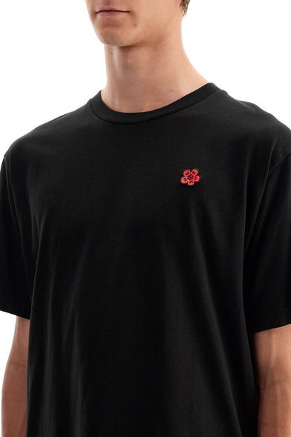 Flower Print T-shirt  - Black