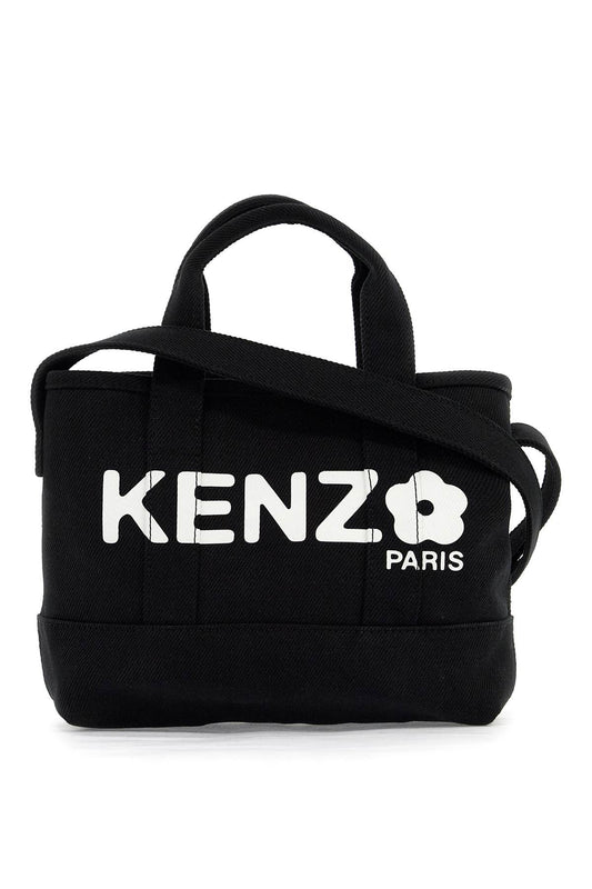 Small Kenzo Utility Denim Tote Bag  - Black