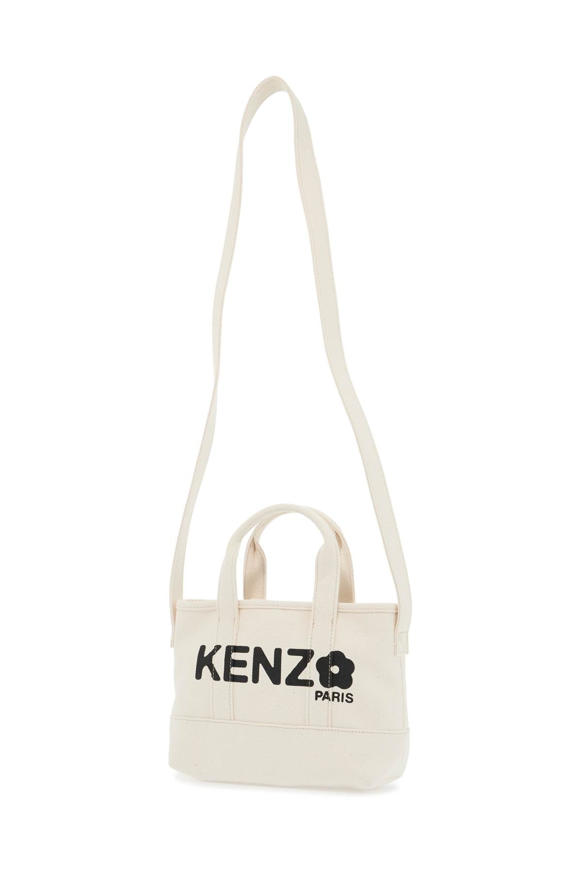 Small Kenzo Utility Denim Tote Bag  - White