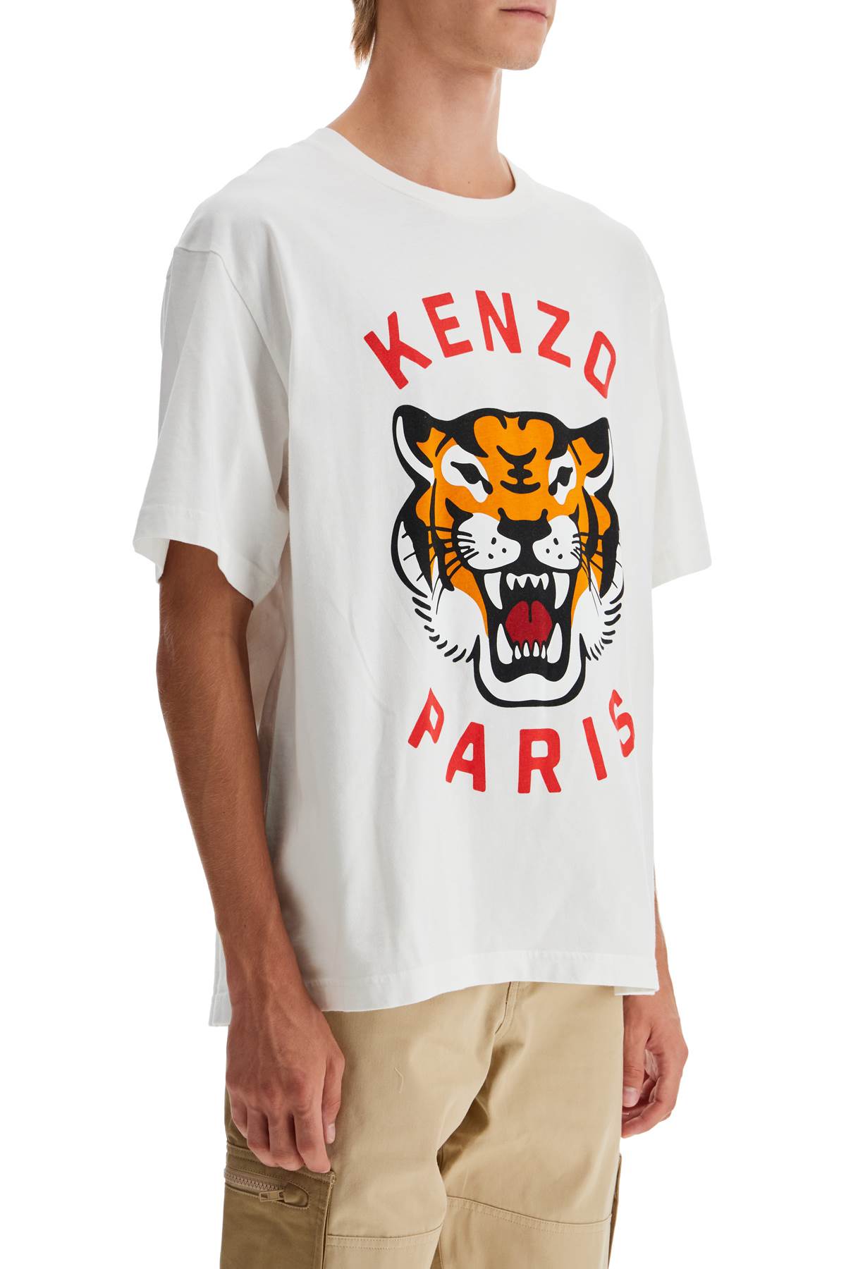 Lucky Tiger Oversized T-shirt  - White