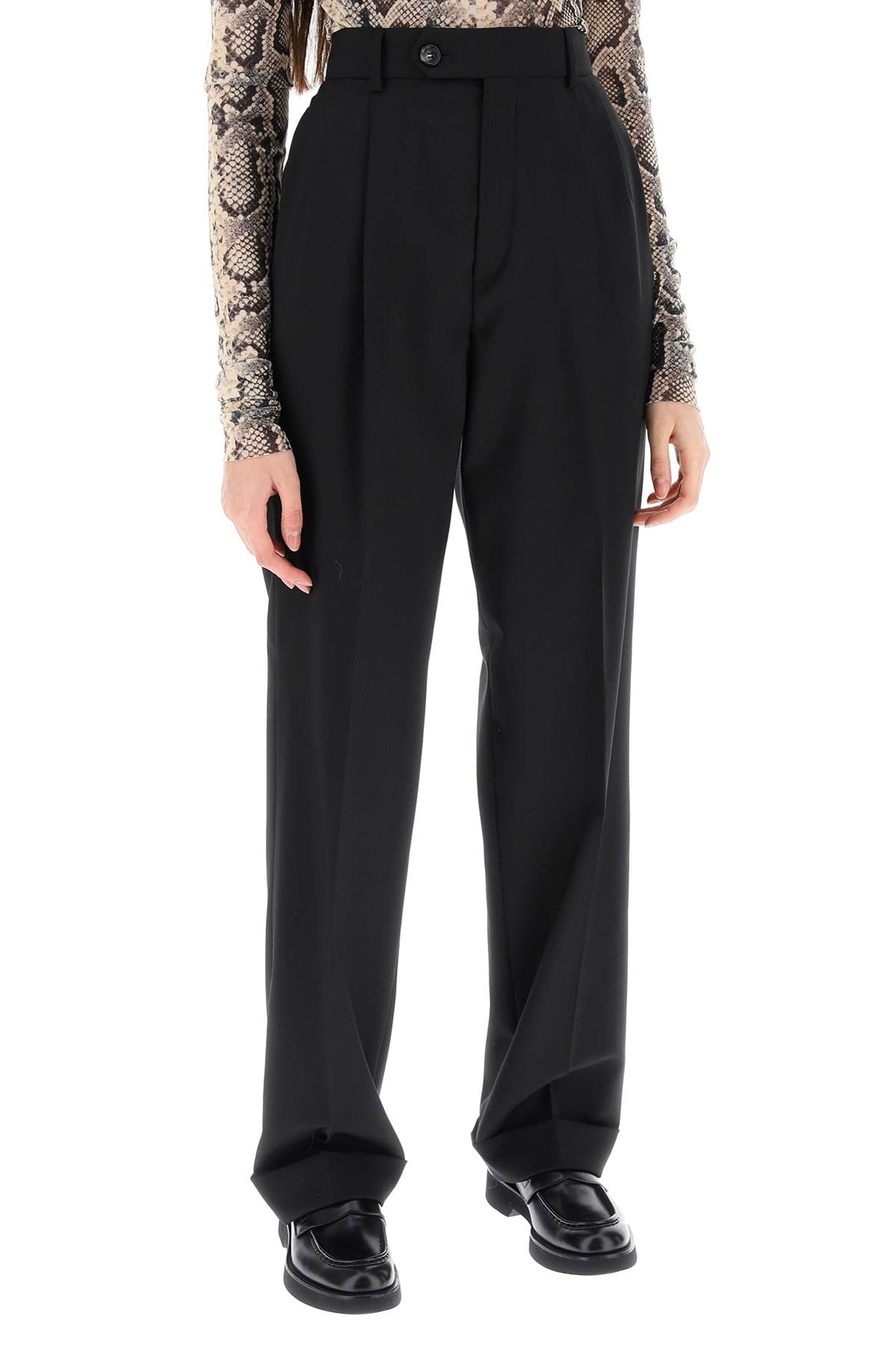 Ferito Loose Tailoring Pants  - Black