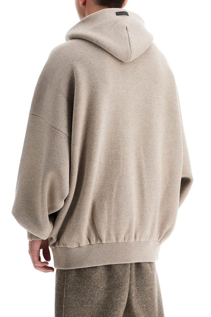 Hooded Knit Sweatshirt With  - Neutro