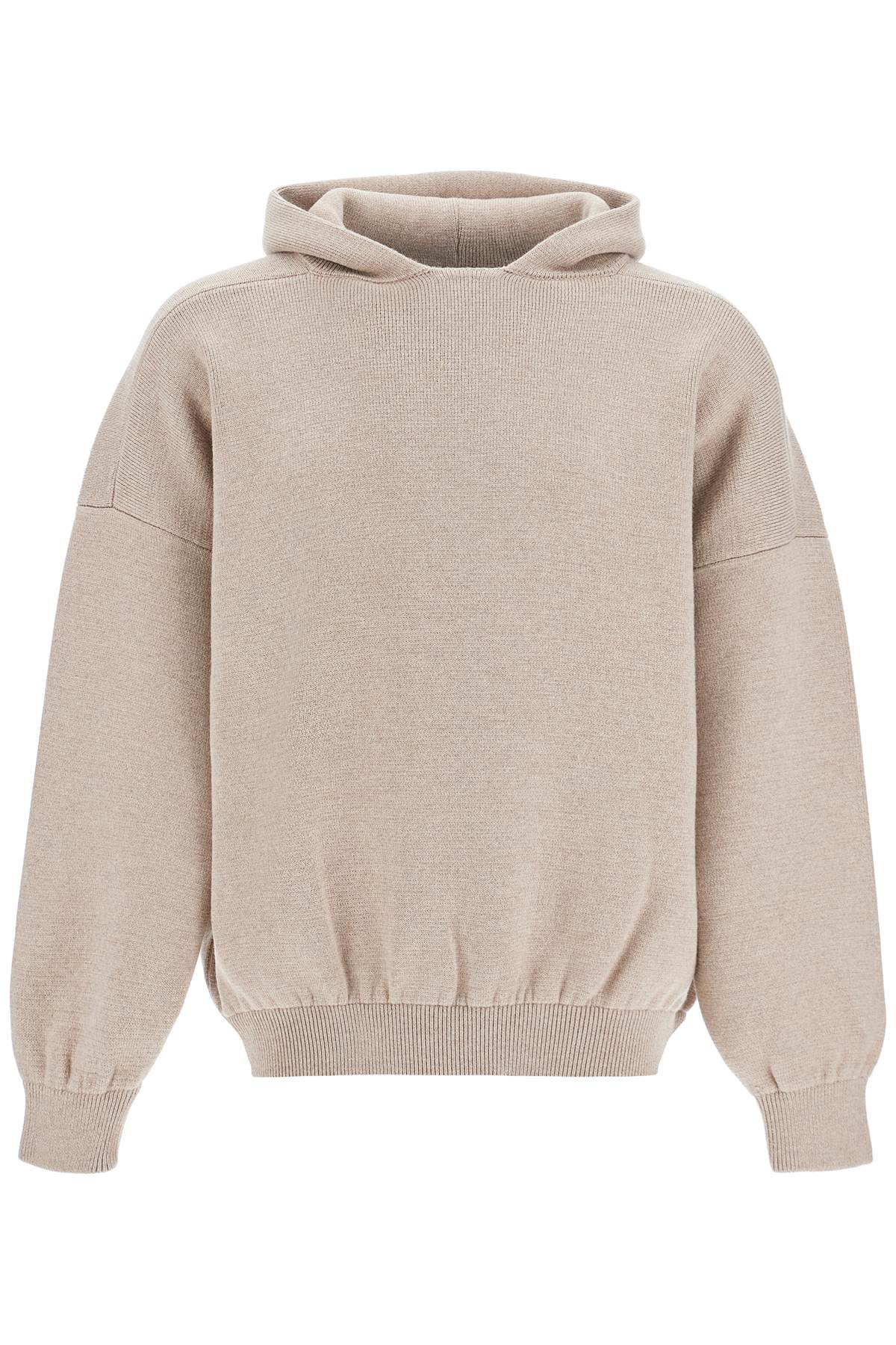 Hooded Knit Sweatshirt With  - Neutro