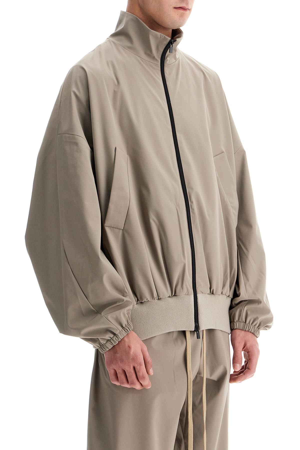 High-necked Vented Track Jacket With  - Neutro