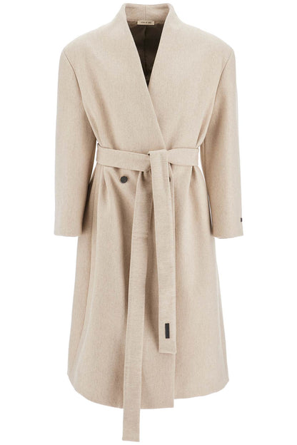 Maxi Coat Without Lapels  - Beige