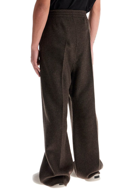 Brushed Wool Trousers  - Brown